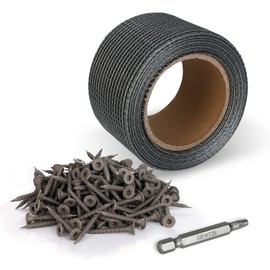 Goldblatt 50' Cement Board Tape with 150-Count #8 1-5/8'' Cement Concrete Screws with Drill Bit, for Cement Board Joints Repairing, Sealing and Strengthening