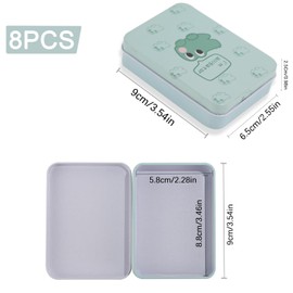 Prmape Pack of 8 Metal Tins with Lids, 90 x 65 x 25 mm Cartoon Animals Tin Tin Metal Box with Lid, Small Tin Cans, Colourful for Small Items and Other Craft Projects
