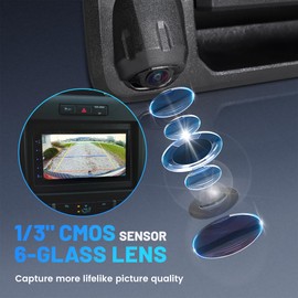 EWAY Tailgate Handle Backup Camera for 2014-2019 Toyota Tundra 2016-2020 Toyota Tacoma Tailgate Liftgate Latch Handle Reverse Rear View Back Up Camera w/Key Hole, Replaces# 69090-0C090, 69090-0C091