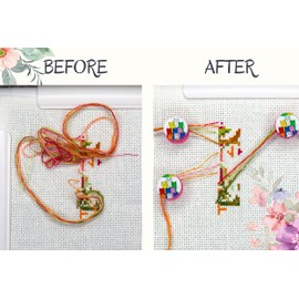 The set of 3 parking bobbins needle minders floss holders keeper Magnetic clips tightening floss Cross stitch parking bobbins for embroidery frame scroll rod qsnap hoop Tension clips thread catcher