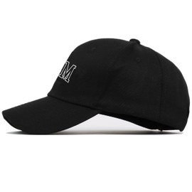 XYIYI Mom Black Original Classic Cotton Baseball Cap Adjustable Dad Hat Unconstructed Plain Cap