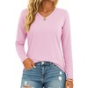 MAGCOMSEN Ladies Long Sleeve T Shirts Cotton V Neck Solid