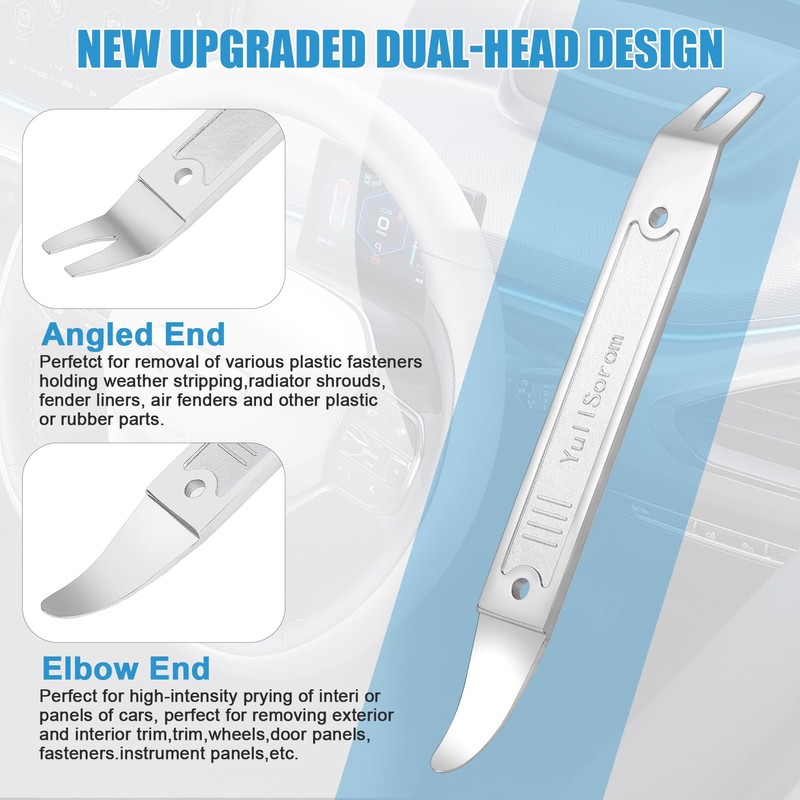 4140 Dual-purpose Steel Pry Bar, Multi-Function Trim Removal Tool for
