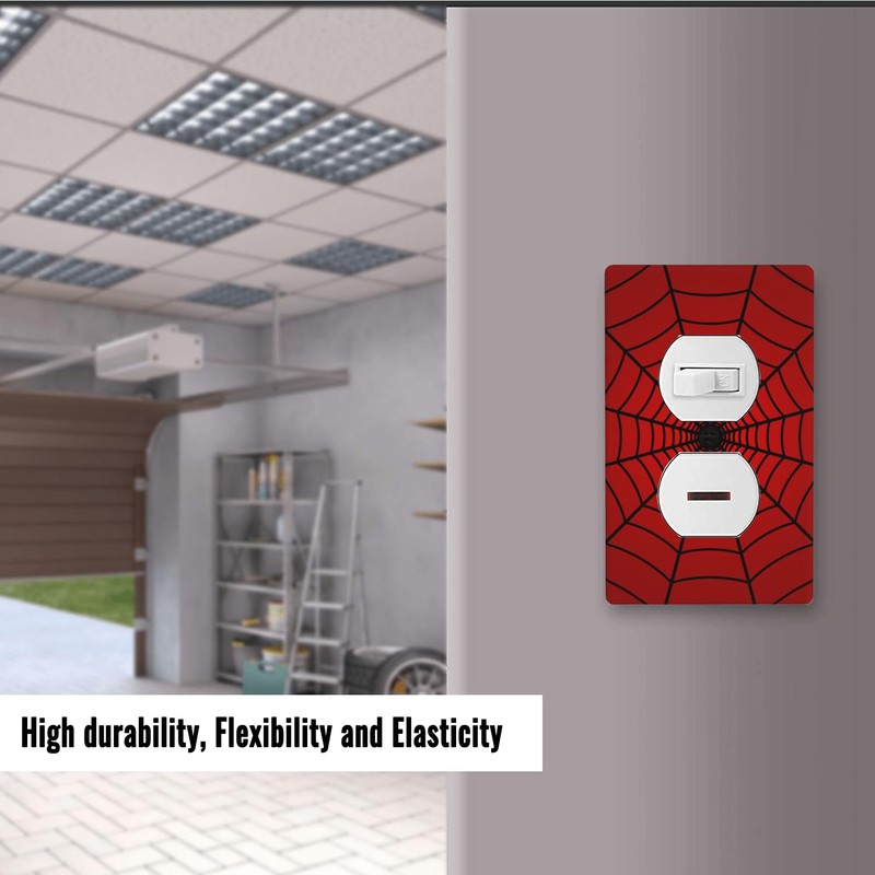 Duplex Receptacle Outlet Covers,Red Black Spider Web 1-Gang Single Duplex