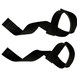 Wrist Straps for Weight Lifting, Lifting Straps with Nylon Gym Wraps Extra Hand Grips Support for Strength Training Bodybuilding Deadlifting (Black)