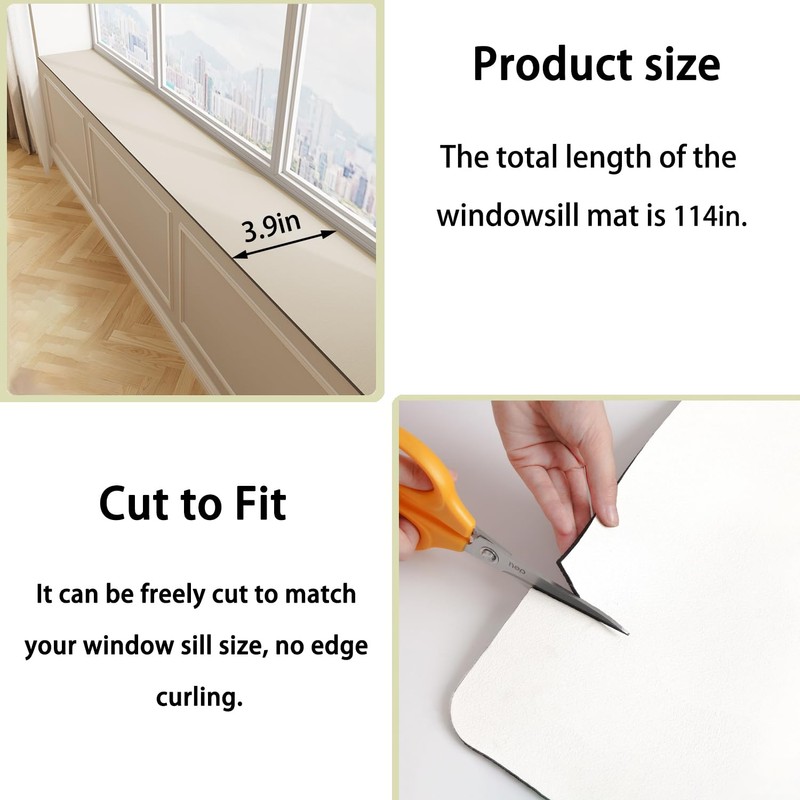 Acidea Diatomaceous Earth Mat for Windowsill, 3.9in x 114in Long