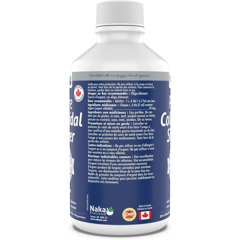 NAKA Naka Platinum Pure Colloidal SILVER 10 ppm 20% SUPER