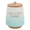 Pavilion Gift Company Vacation-6.5" Ceramic Savings Bank, Green, Beige, Brown