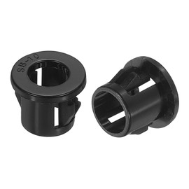 uxcell 50Pcs 9.5mm(3/8") Cable Snap Bushing Grommet, Round Hose Cable Snap Bushing Hole Plugs Locking Protector for Cables and Wires, Black