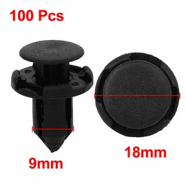 JUTOSU 9mm Hole Diameter Push Engine Under Cover Retaining Clip Hole Rivet Fastener Mud Flap Nylon Bumper Fender Clip Fender Clip Fastener for Mitsubishi Honda 100pcs