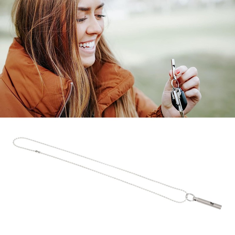 Outdoor Emergency Whistle Titanium Alloy EDC Whistle Pendant Necklace for