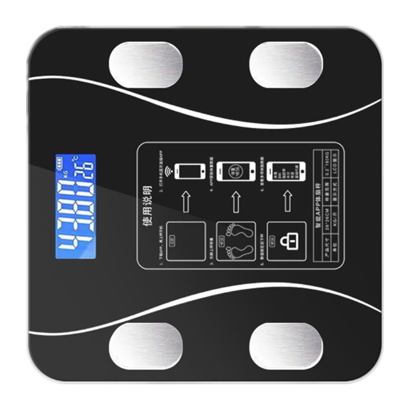 Electric Weighing Scale LCD Display Smart Body Fat Scale Tempered