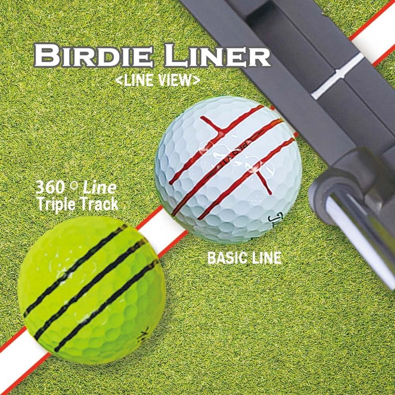 BIRDIE79 Birdie Liner Black Golf Ball Marker Alignment Tool Kit