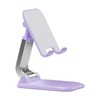 Foldable Smartphone Stand, Tabletop, Mobile Holder, Lavender Blue Metal Base,