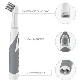 Electric Cleaning Brush with 4 in 1 Multiple Brush Heads,Indoor Household Cordless Motorized Brush for Bathroom Toilet Kitchen Tile Crevice(Gray)