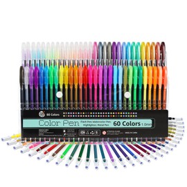 Dallfoll Bolígrafos de Gel, 60 Colores Gel Pen Set, Marcadores de Gel de Punta Fina para Estudiantes/Adultos Libros para Colorear, Dibujar, Garabatear, Elaboración, Diario, Álbum de Recortes