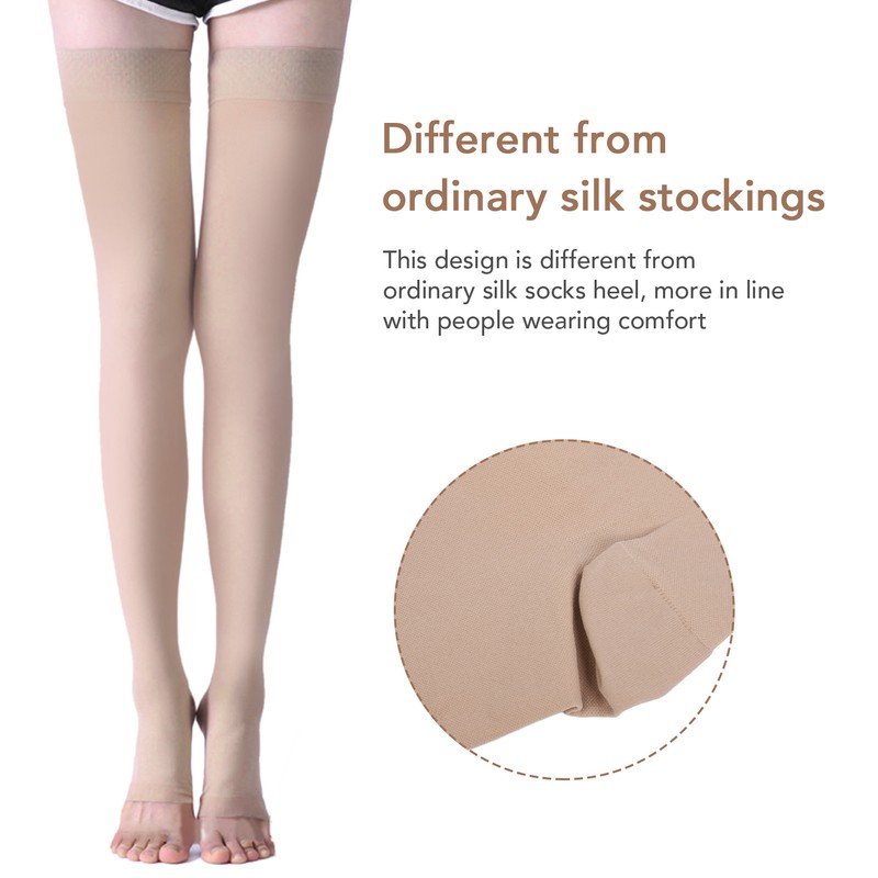 23 to 32mmHg Compression Stockings Open Toe Thigh High Graduated