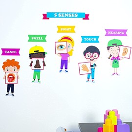 StikArt 5 Five Senses Calcomanías para pared con olor a oído, tacto (1 pie por 60 cm)