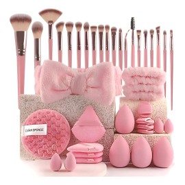 Kit Profesional De Maquillaje 41 Piezas, Brochas Vzswnk $