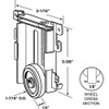 Slide-Co 161882 1-7/16 In. Mirror Door Roller Assembly, Nylon Flat