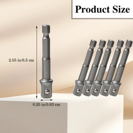 INCAUCA 12 Pack 1/4 Socket Adapter, Drill Bit Adapter, Hex to Square 1/4 Drive Adapter, Impact Driver Socket Adapter, 1/4 Inch Square Socket Adapter Bits for Automotive DIY