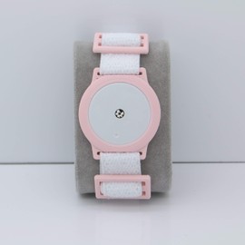 Freestyle Libre 1/2 Sensor Armband Holder - Super Soft Elastic Fabric - White/Pink