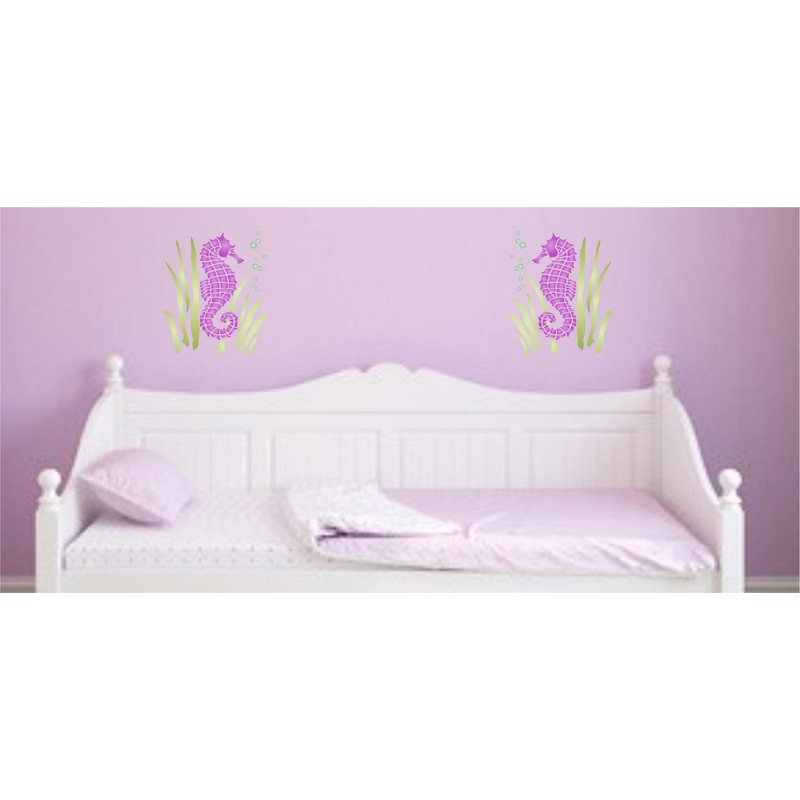 Seahorse Stencil - 19 x 21.5cm (L) - Reusable Sea