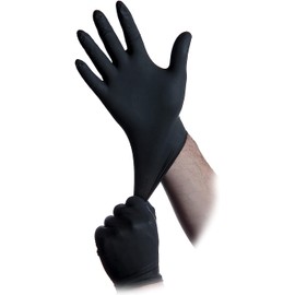 Atlantic Safety Products InTouch B311 Exam Gloves, Disposable, Latex-Free Nitrile Gloves, Black, Double Extra Large, 90-Ct