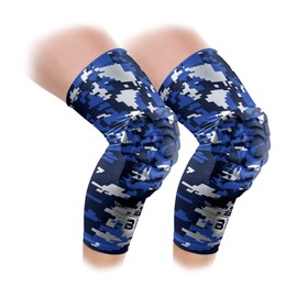 Bucwild Sports Pro Compression Padded Knee Sleeves Knee Pads Youth & Adult Basketball Football Wrestling Volleyball 1 Pair