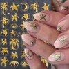 2 Sheets Gold Nail Stickers for Nail Art 5D Self-Adhesive