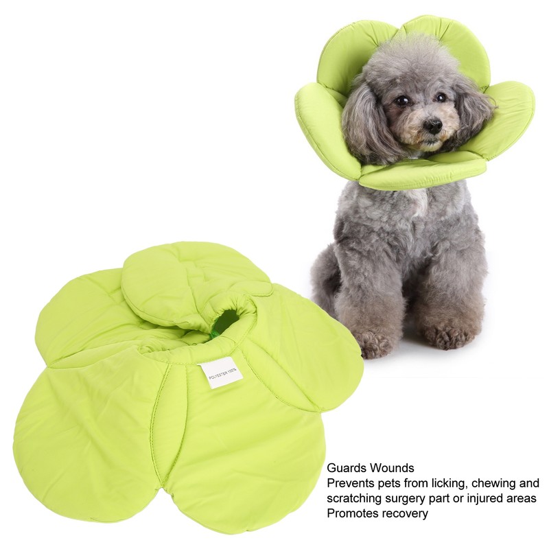 Pet Recovery Collar Adjustable Lightweight Prevent Licking Sunflower Shape Cute