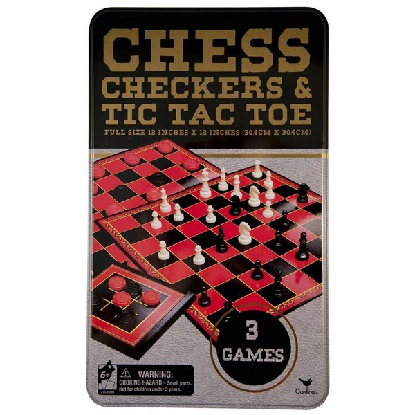 Cardinal > Checkers, Chess & Tic-Tac-Toe Tin Box Game