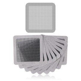 10pcs Mesh Repair Patch, Self Adhesive Window Screen Repair Kit Gray Screen Door Mesh Repair for Repairing Screen Windows Doors Tent Net(Silver)