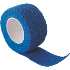 Fingerflex Blau, 2,5 cm x 4,5 m gedehnt, selbsthaftende Pflaster Bandage / Fingerverband, 2er-Pack., Groß