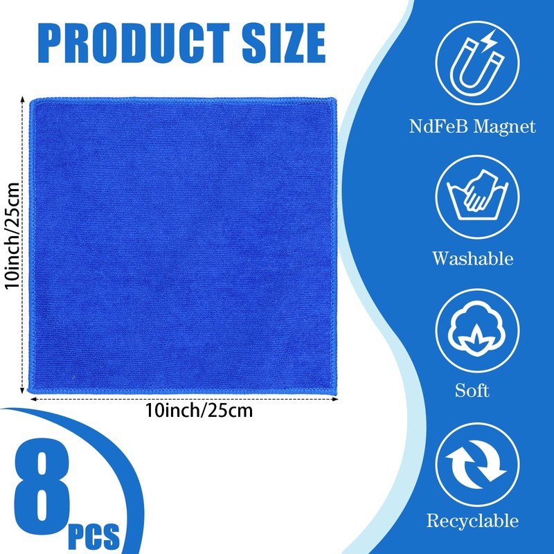 Zopeal 8 Packs Dry Erase Board Cleaning Cloth Microfiber Eraser