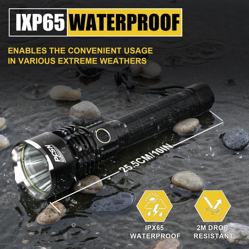 Brightest Rechargeable Flashlights High Lumens - PFSN Super Bright Tactical