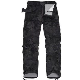 GSGGIG Cargo Pants for Men, Camo Pants Relaxed Fit Utility Hiking Pants, Ripstop Work Pants with 8 Pockets 3357 Dark Camo 34