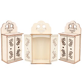 3pcs Dia de Los Muertos Altar Ofrenda Box, Wooden Day of Dead Ofrenda Shadow Box Altar Decoration for DIY Dia de Los Muertos Supplies