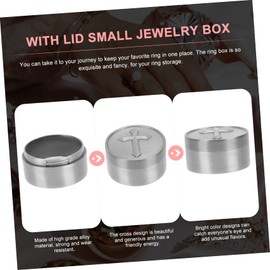 COLLBATH 3pcs Box Alloy Ring Storage Box Cross Pattern Case for Mini Jewelry Earrings Holder for Women Girls