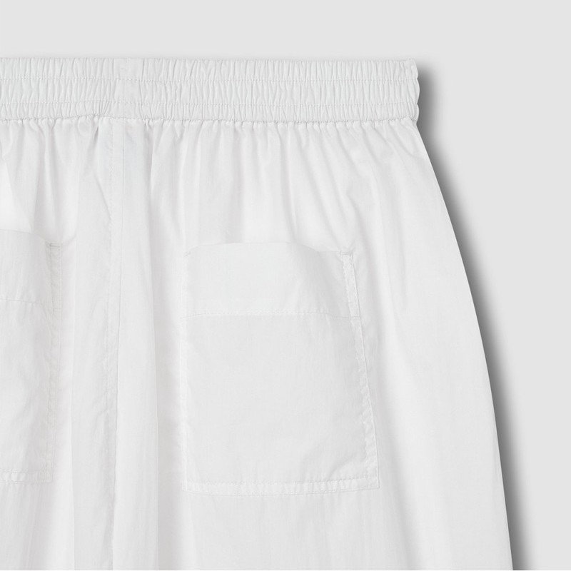 JAJU/JAJU Women's Square-textured Easy Banding Pants_White