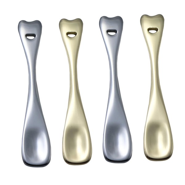 WOONEKY 4pcs Facial Mask Spreader Makeup Spoon Set Metal Cosmetic