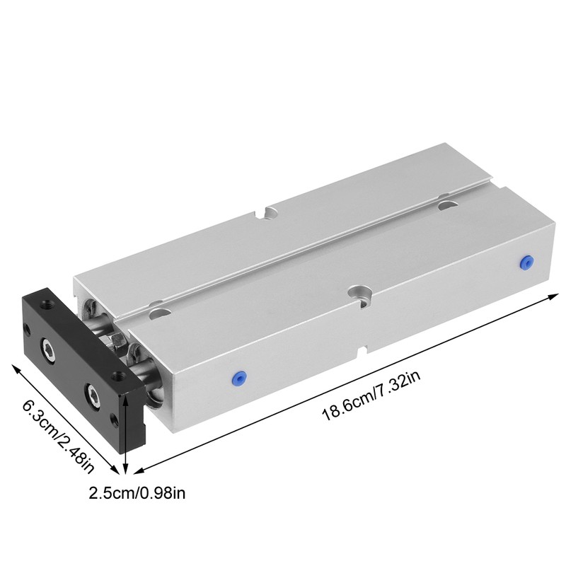 1pc 20mm Bore 100mm Stroke Double rod Double acting Aluminum