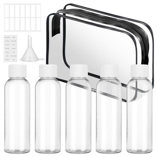 60ML Travel Bottles for Toiletries, 12PCS Clear Plastic Travel Bottle
