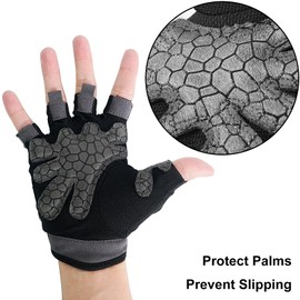 Luwint Breathable Workout Gloves, Full Palm Protection Grip Exercise Gloves for Men and Women Weightlifting Yoga Fitness Gym (X-Large)