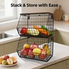 Wacloud 2-Pack Hanging Fruit Basket for Kitchen, Wall Mounted Metal