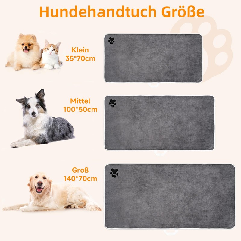 Set of 2 Dog Towels, Extra Absorbent, Microfibre Dog Towels,