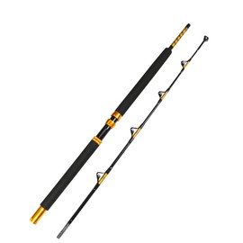 Fiblink 1-Piece Saltwater Offshore Heavy Trolling Rod Big Game Roller Rod Conventional Boat Fishing Pole (5 Feet 6 Inch, 30-50 lb/50-80 lb/80-120 lb) (2-Piece, 5 Feet 6 Inch)