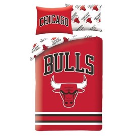 Chicago Bulls Bed Linen 140 x 200 cm + Pillowcase Microfibre Red White Oeko-Tex