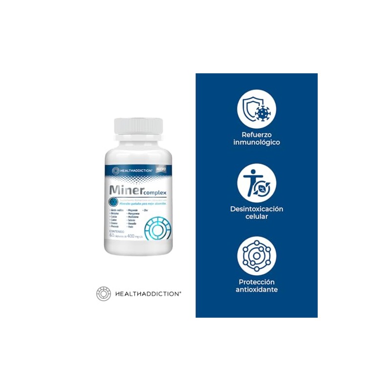Healthaddiction Pack Miner Complex Suplemento Multimineral Minerales Quelados Magnesio Zinc
