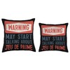 Warning May Start Talking About Jeu de paume Throw Pillow